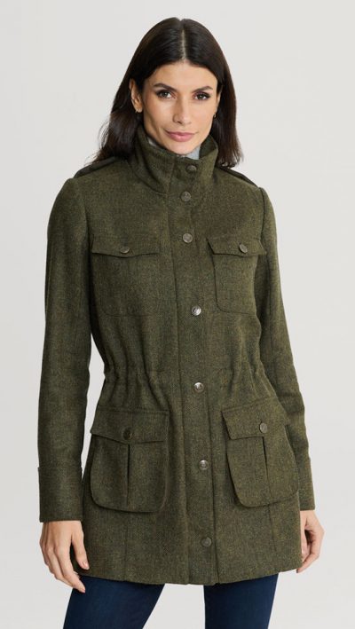 Really Wild Beaufort tweed parka best price at CountryClubuk
