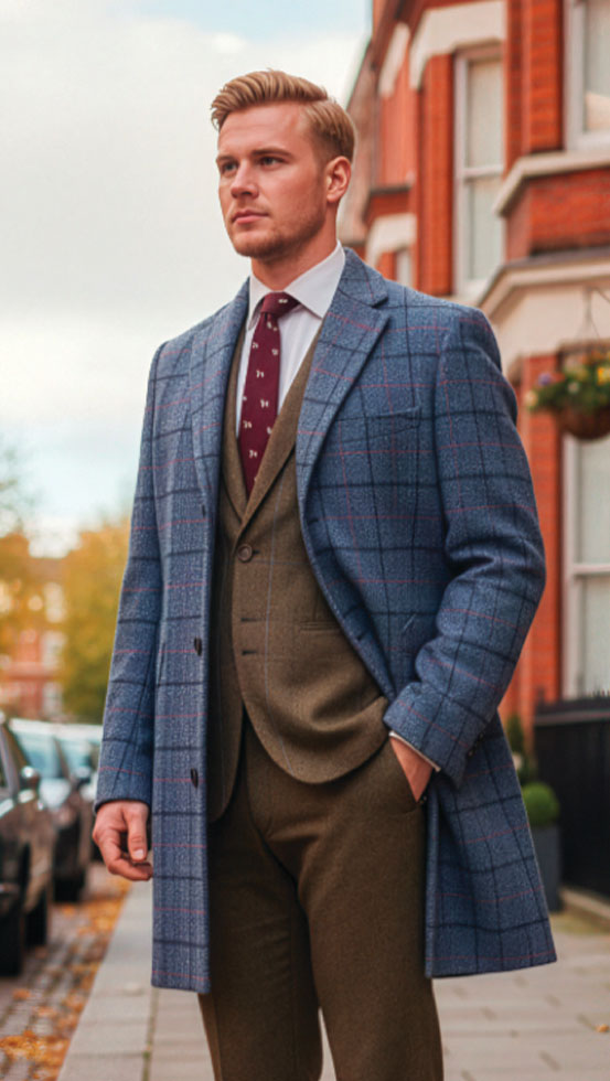 Gurteen wool coat by Mallalieus of Delph at CountryClubuk.