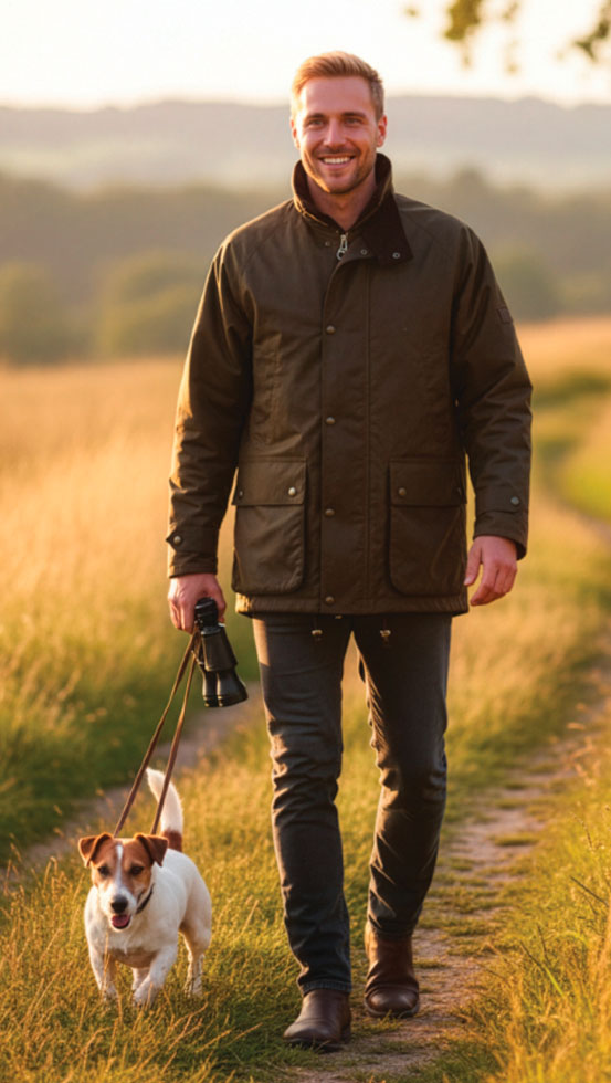 Oxford Blue Kingsbridge wax jacket at CountryClubuk best price.