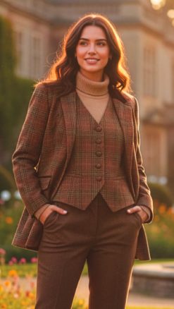 Really Wild: Wellington Waistcoat—cut from virgin wool and cashmere in deep rust and oxblood for structure with softness combined