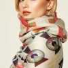 Wassily Kandinsky Weiches Hart silk chiffon scarf by Fox & Chave, featuring abstract geometric shapes in modernist colour tones
