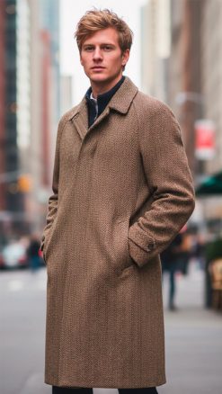 Magee coat in pure wool herringbone tweed best price at CountryClubuk.