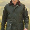 Classic British waxed cotton jacket: authentic country heritage with everyday practicality and style: olive and navy
