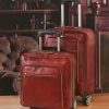 Premium Trolley Suitcase: Luxurious Vegetable-Tanned Leather Cabin-Sized Wheeled Holdall with Silent Spinners – Timeless Elegance for Week-Long City Adventures in Tan or Black