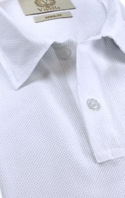 Viyella Aerolite polo shirt in white with breathable mesh knit fabric at CountryClubuk Members' best price.