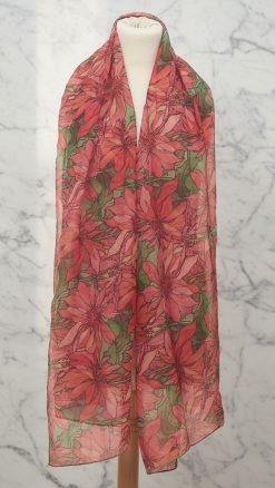 Discover the Fox & Chave Mucha Ruby Pure Silk Chiffon Scarf: timeless Art Nouveau elegance inspired by Alphonse Mucha's Precious Stones Ruby masterpiece—exclusive to CountryClubuk Members