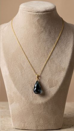 Shadow Flame Effy black onyx pendant 14K yellow gold 23.24 carat teardrop