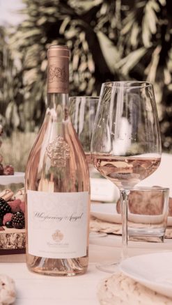 Pale pink Whispering Angel 2025 Provence rosé bottle ready for terrace or al fresco dining