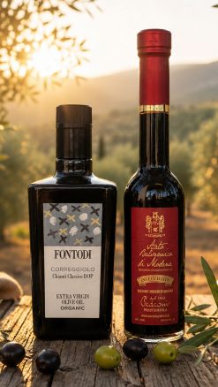 Fontodi organic olive oil and Pedroni aged balsamic luxury Italian food hamper