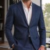 Magee 1866 Grafton blue Glencheck wool and linen suit for men