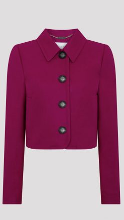 Really Wild SS26 Jennifer Fuchsia Tailored Jacket – structured wool blazer with notch lapels and signature buttons