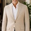 Relaxed summer tailoring with the Viago stone linen jacket styled for country house and relaxed occasions