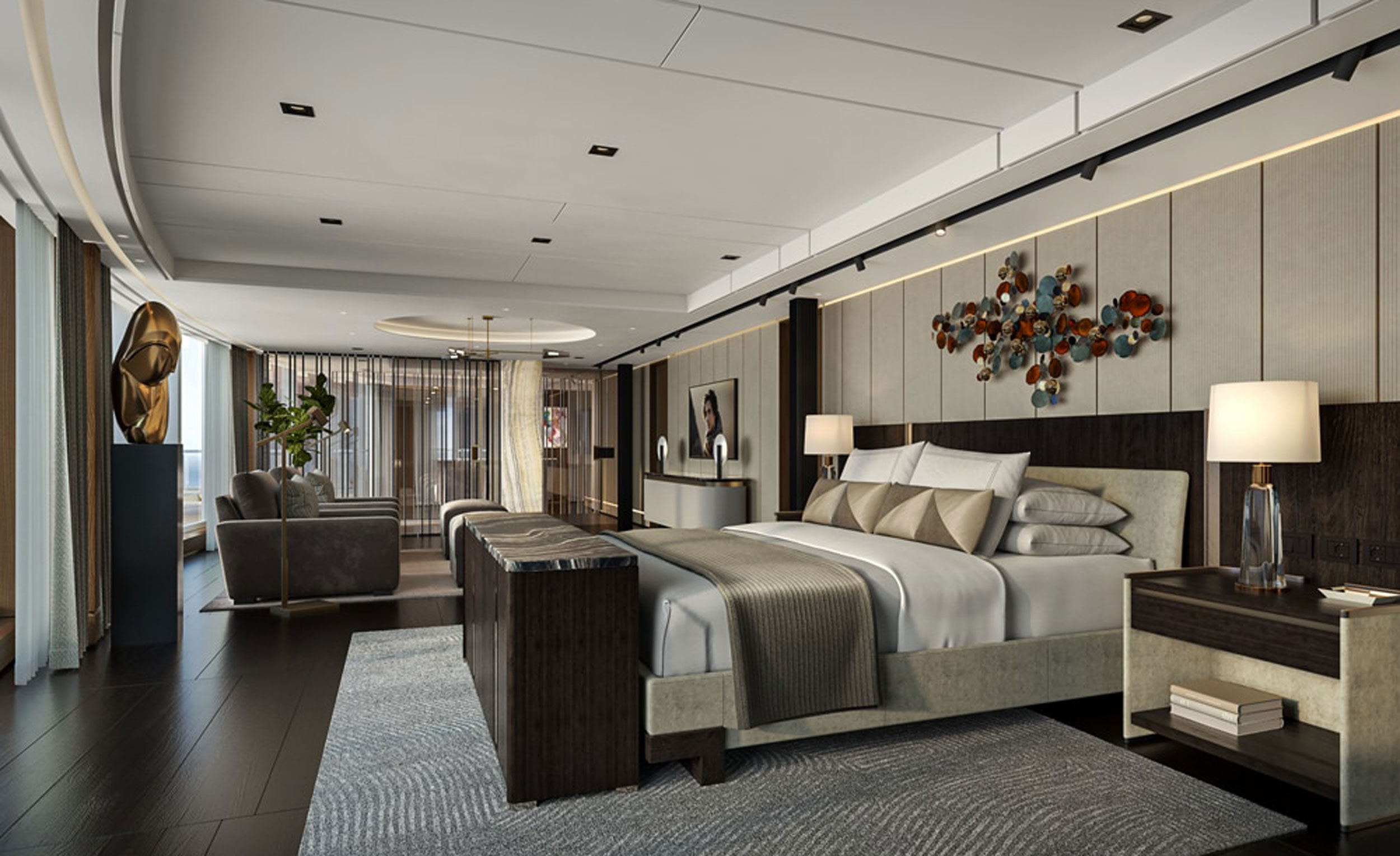 Spacious balcony suite aboard Regent Seven Seas Prestige with ocean views