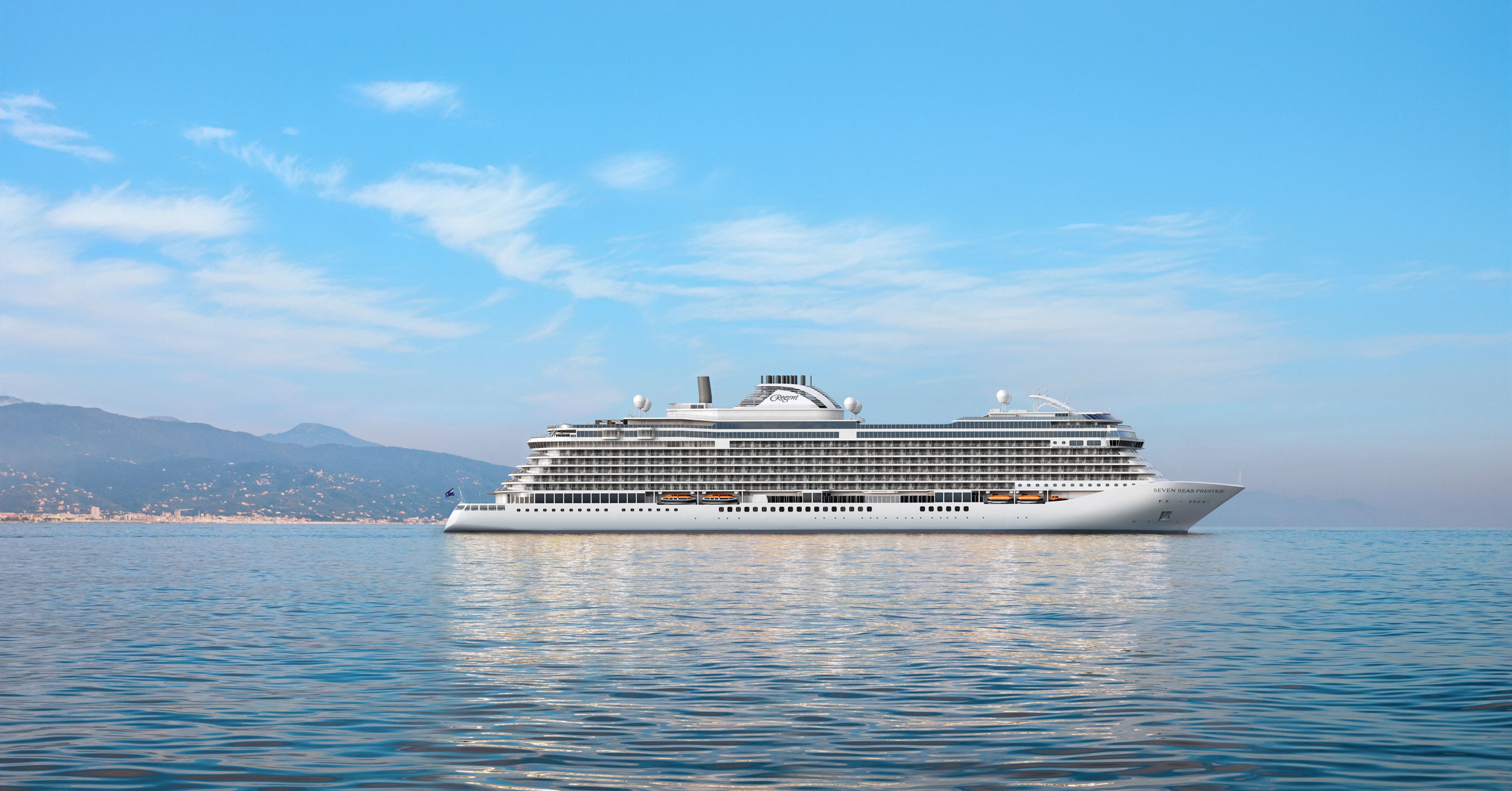Seven Seas Prestige, soon to be sailing in the Mediterranean Sea