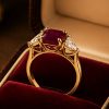 3.03 carat natural Burmese ruby ring in luxury jewellery box, Hatton Garden craftsmanship
