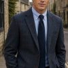 Gurteen Cobham pure wool jacket in Slate Blue and Burgundy Check at CountryClubuk
