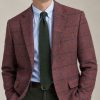 Gurteen Oakham pure wool jacket in Cranberry Check at CountryClubuk