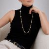 The Mayfair Pearl Necklace set on gold vermeil chain.