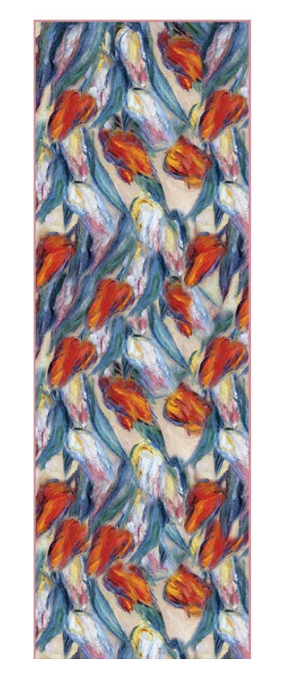Monet Tuip Silk Scarf full image flat.