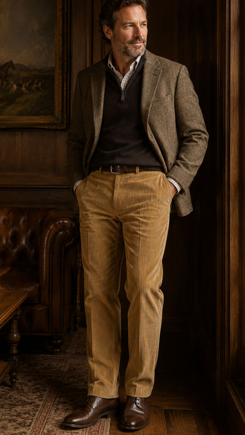 CountryClubuk Pytchley pure cotton cords in Sand