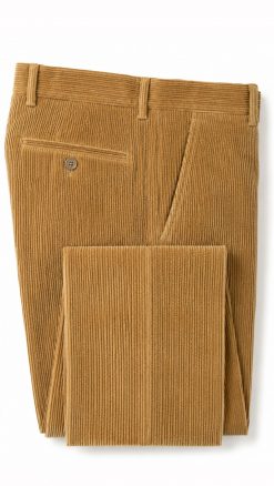 Pytchley pure cotton cord trousers in Sand – pocket and cord detail